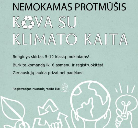 Aplinkosauginė iniciatyva „Kita forma“ kviečia Šiaulių m. mokyklų moksleivius paminėti Klimato kaitos savaitę kartu!